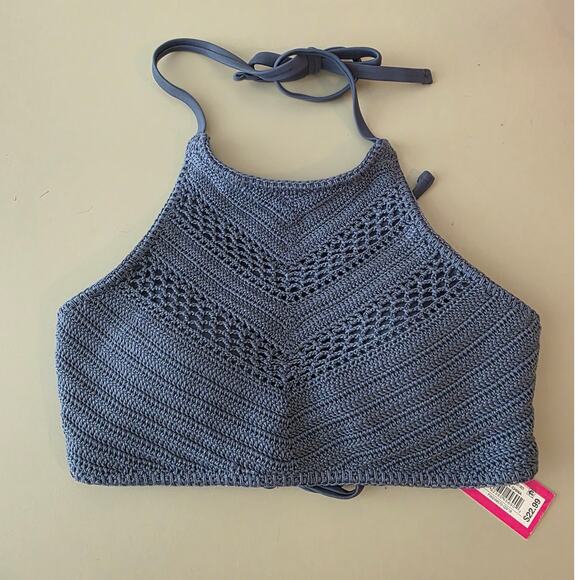 Xhilaration Other - NWT Xhilaration blue crochet swim halter top - medium - boho festival